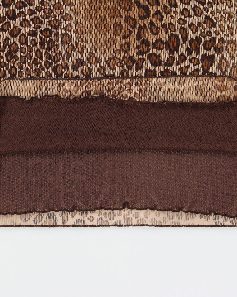 Vintage Y2K 2000s Marallis Leopard Print Double Layer Mesh Top - L