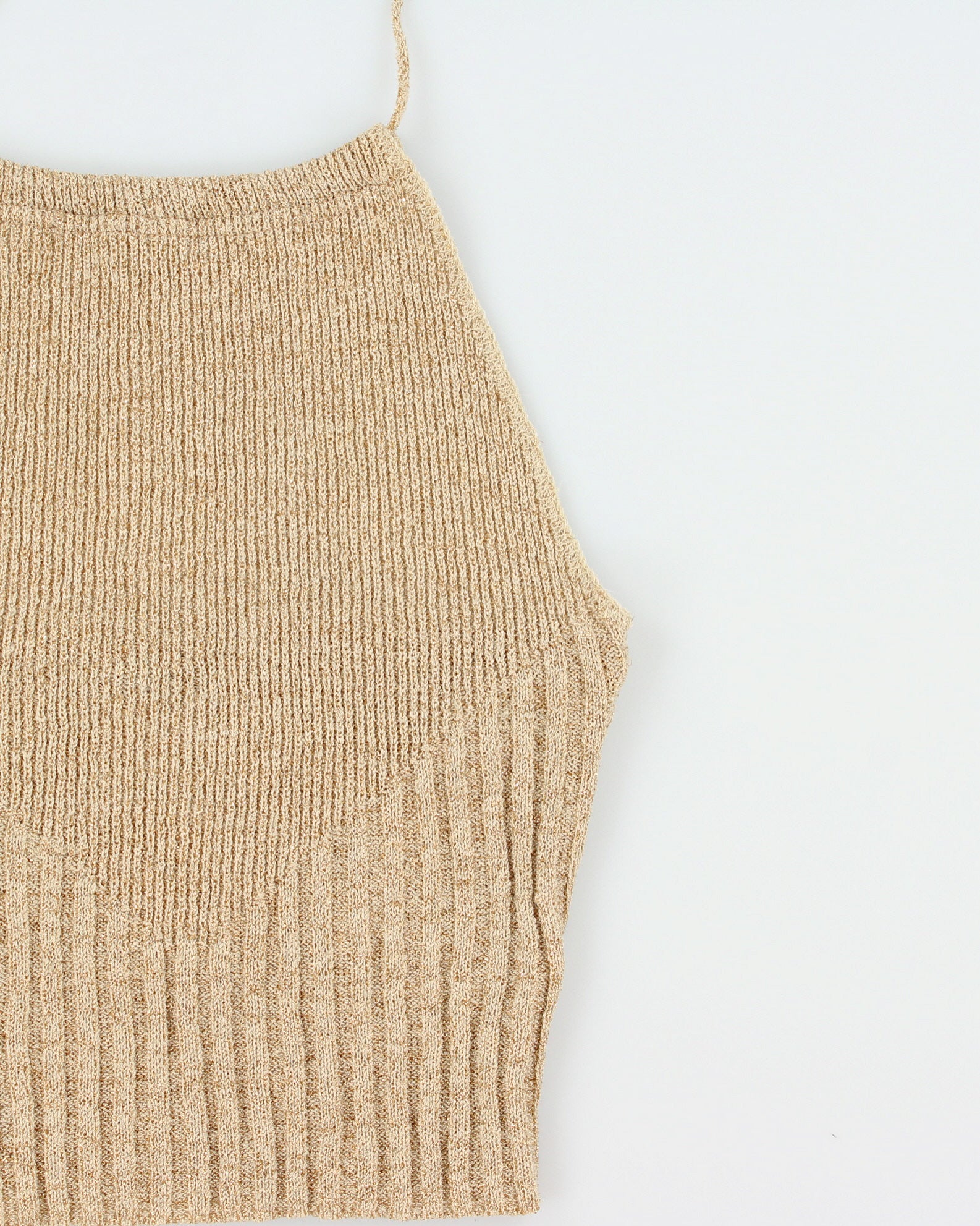 Vintage 1990s Le Chateau Sparkly Ribbed Knit Halter Neck Top - S