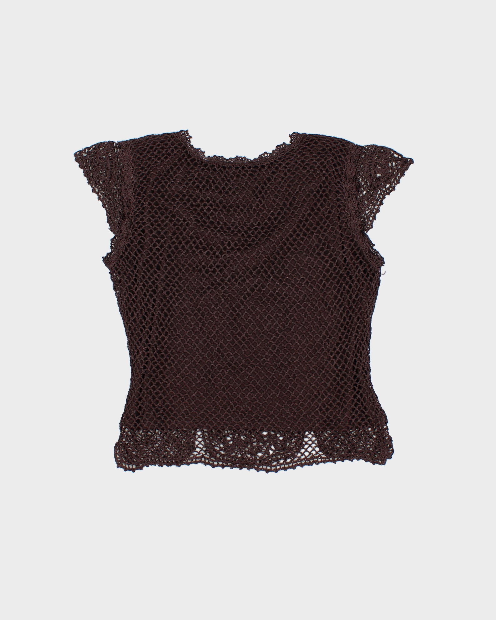 Vintage 1990s Kroshetta Crochet Cap Sleeve Top - XL