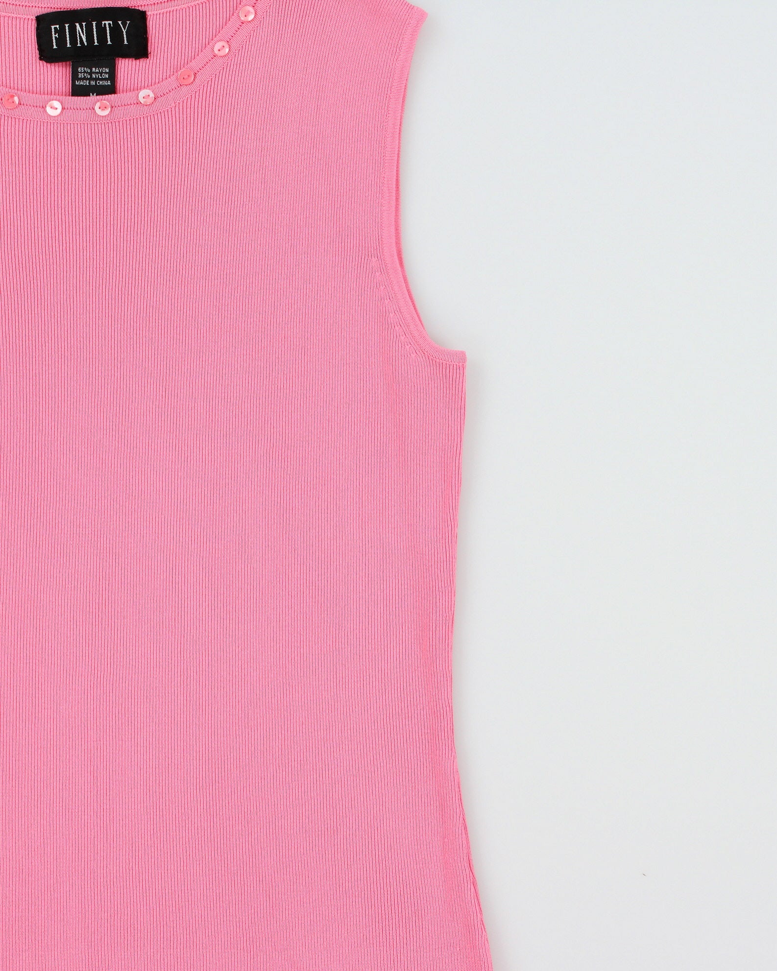 Vintage 1990s Finity Button Detail Knit Top - M