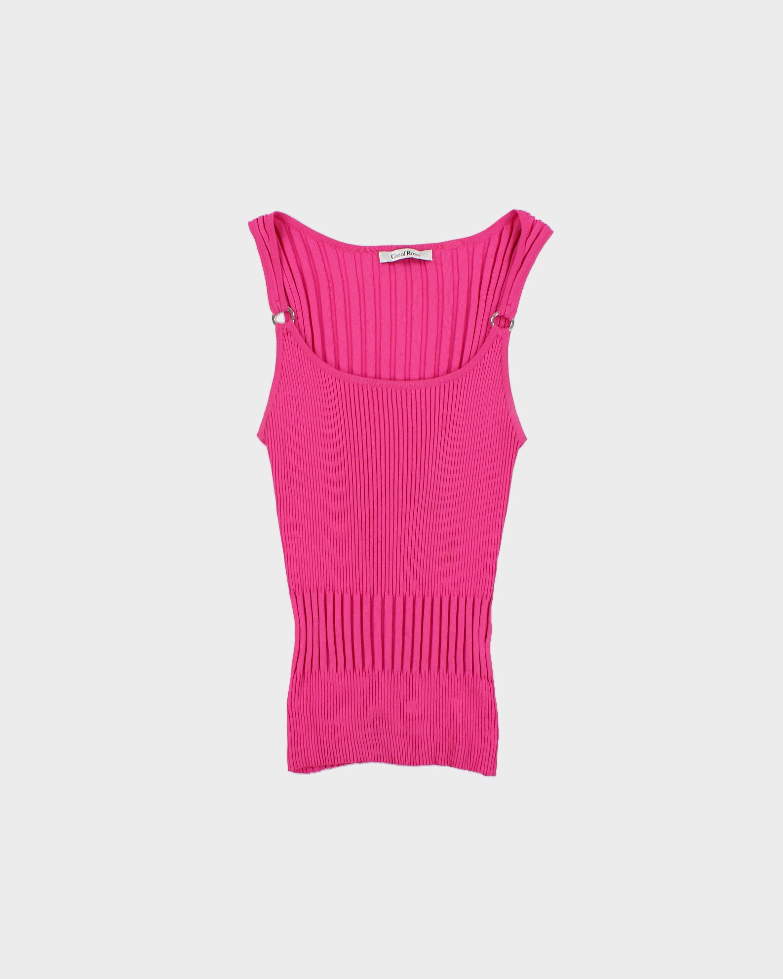 Vintage 1990s Carol Rose O ring Ribbed Knit Cami Top - S