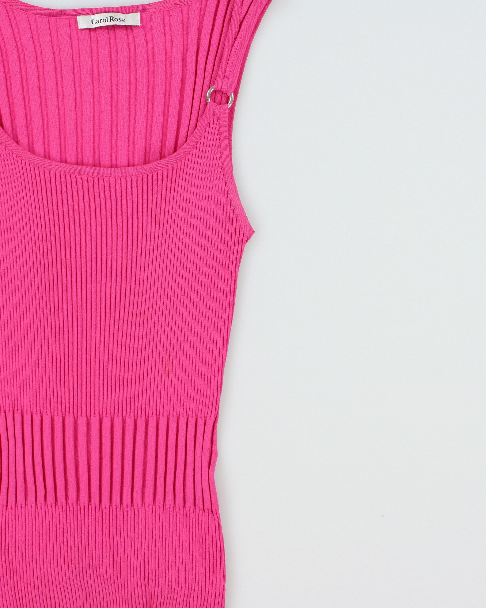 Vintage 1990s Carol Rose O ring Ribbed Knit Cami Top - S