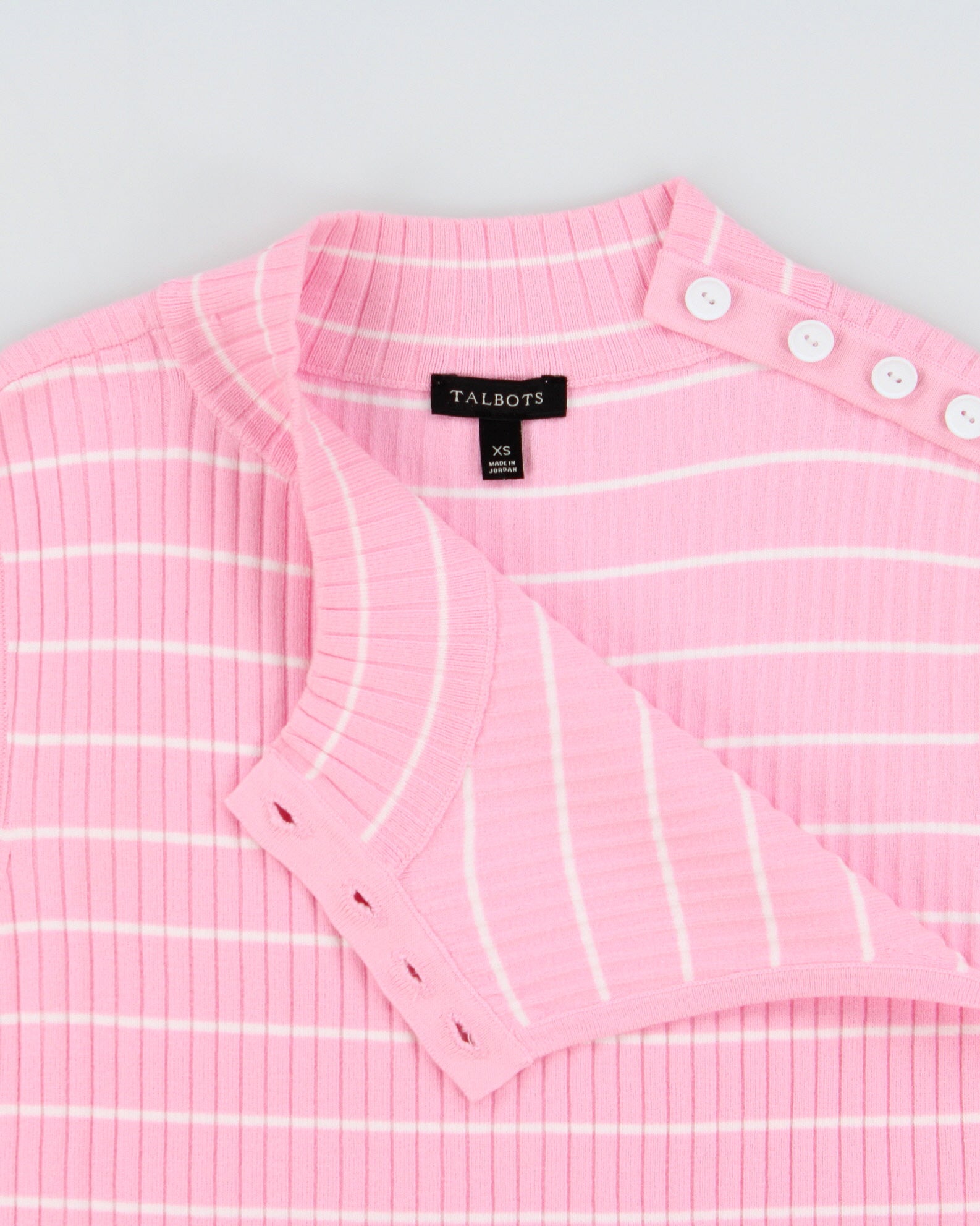 Vintage 2000s Talbots Knit Striped Button Top - XS
