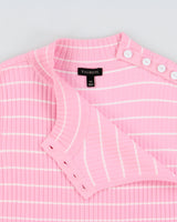 Vintage 2000s Talbots Knit Striped Button Top - XS