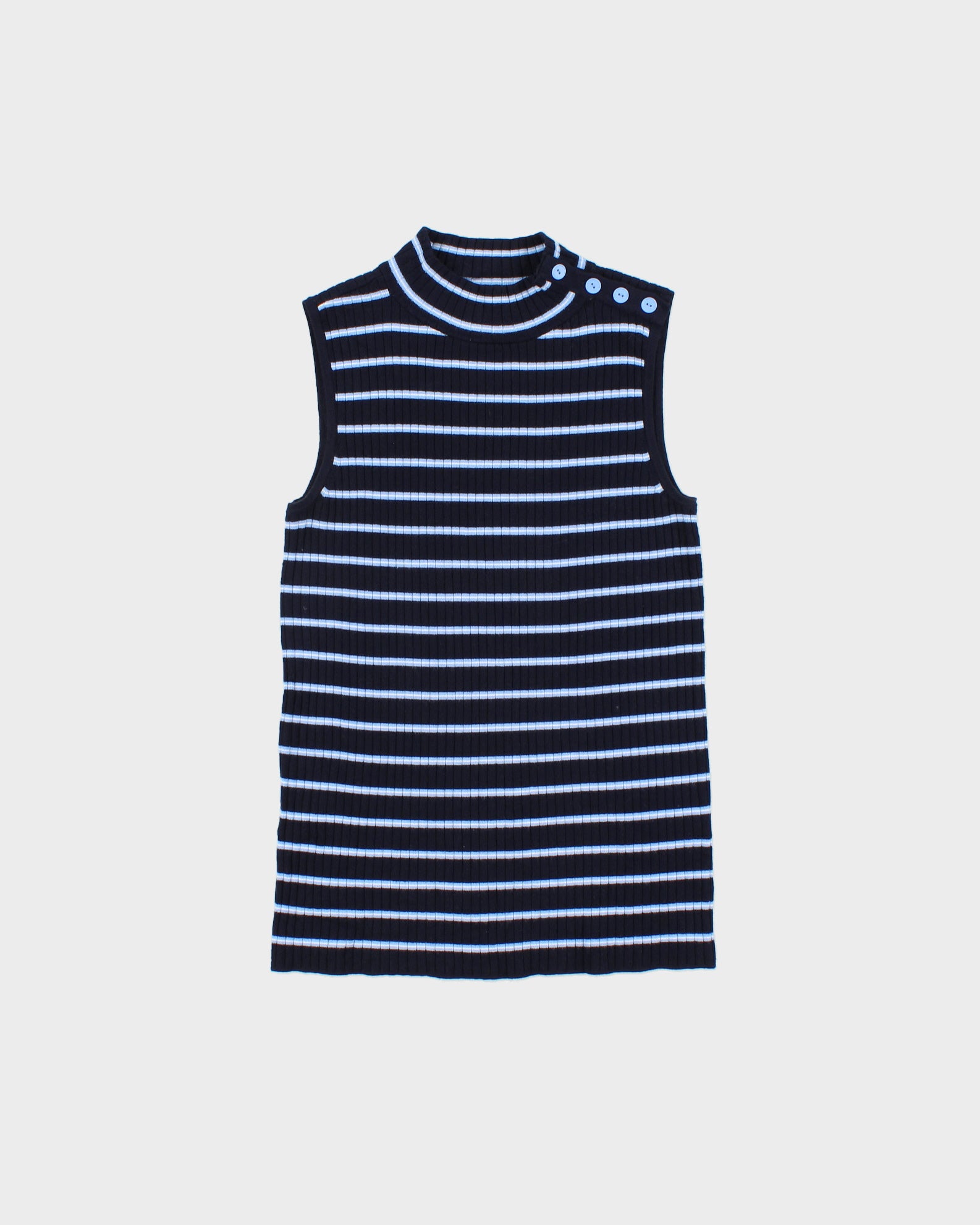 Vintage 2000s Talbots Knit Striped Button Top - XS