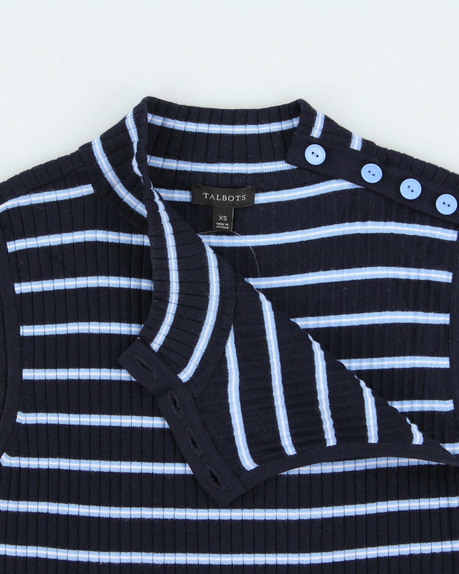 Vintage 2000s Talbots Knit Striped Button Top - XS