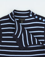 Vintage 2000s Talbots Knit Striped Button Top - XS