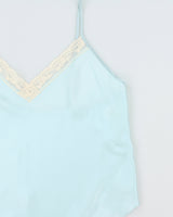 Vintage 1990s Patricia Fieldwalker Semi Sheer Silk Cami Top - L