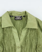 Vintage 1990s Wear Else? Crinkle Silk Long Sleeve  Blouse - S