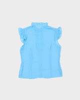 Vintage 2000s Coolwear USA Mesh Ruffle Sleeve Blouse - L