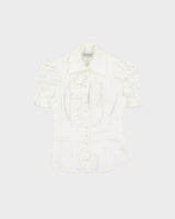 Vintage Y2K 2000s Bebe Ruffle Short Sleeve Blouse - S