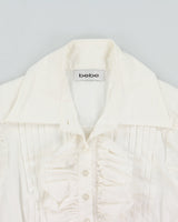 Vintage Y2K 2000s Bebe Ruffle Short Sleeve Blouse - S