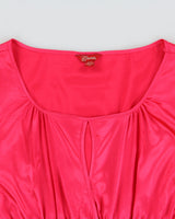 Vintage Y2K 2000s Guess Synched Waist Key Hole Detail Satin Blouse - S