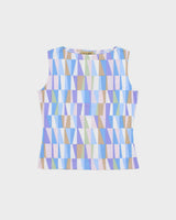 Vintage 1990s CDW Geometric Pattern Boat Neck Top - S