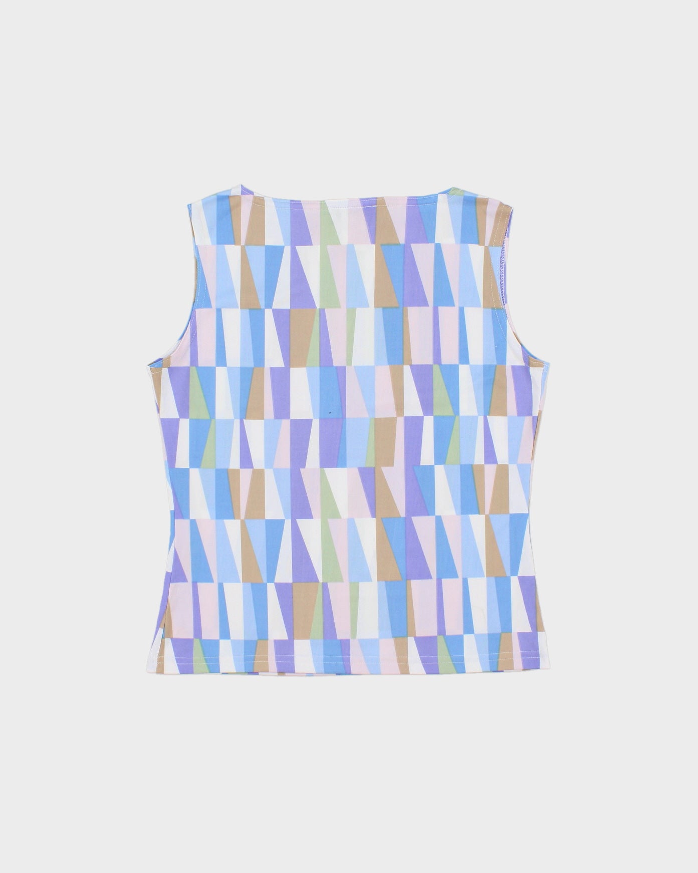 Vintage 1990s CDW Geometric Pattern Boat Neck Top - S