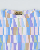 Vintage 1990s CDW Geometric Pattern Boat Neck Top - S