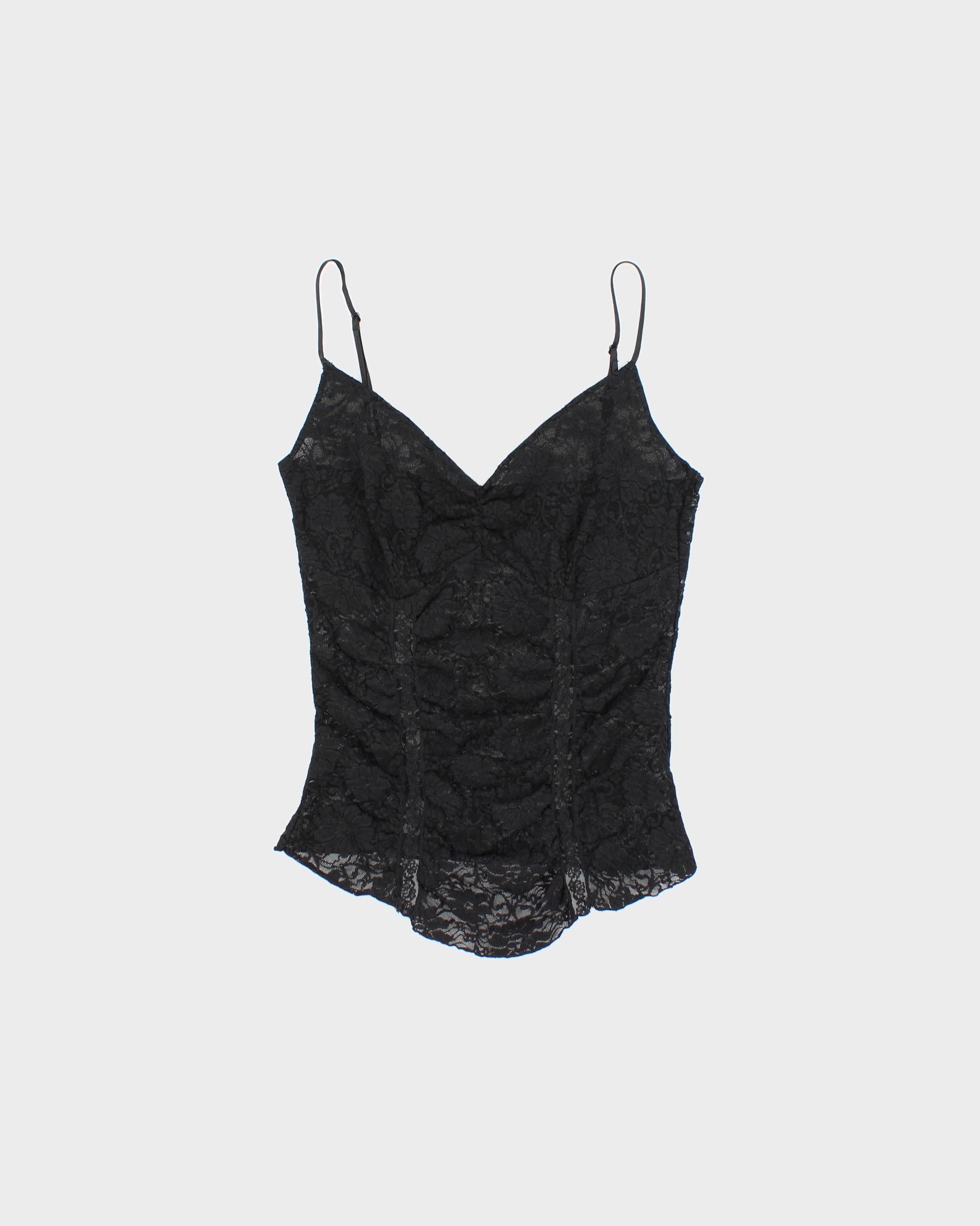Vintage Y2K 2000s Smart Set Lace Ruched Cami Top - S
