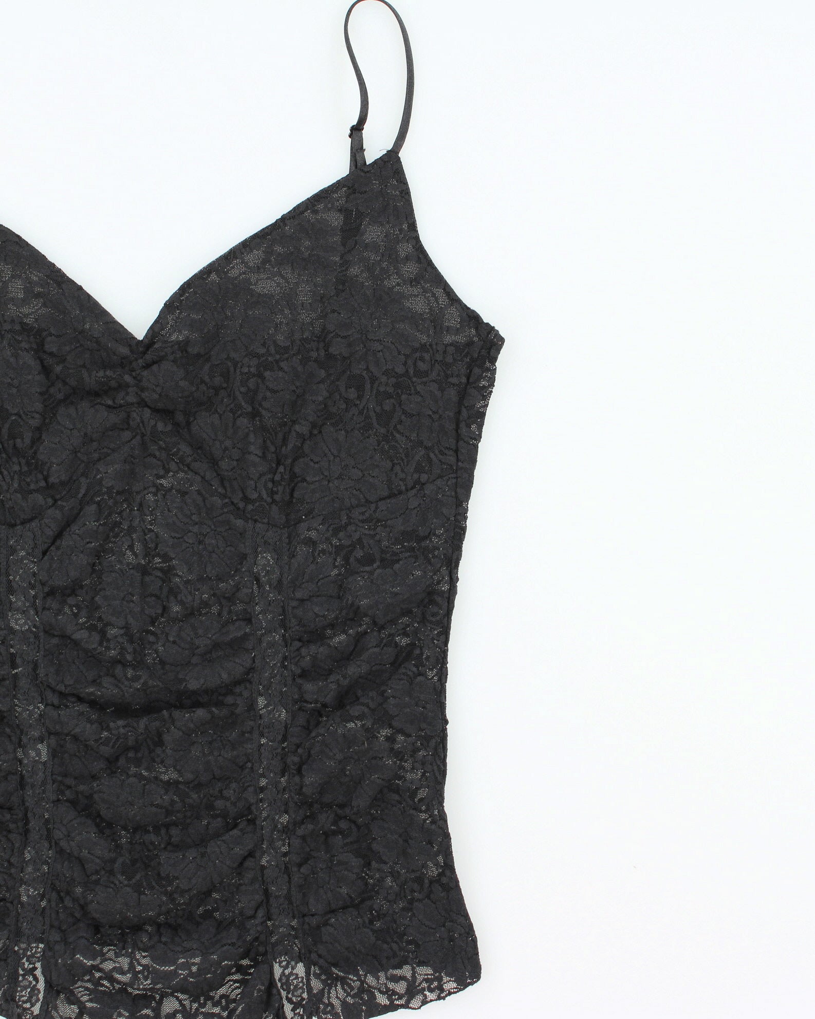 Vintage Y2K 2000s Smart Set Lace Ruched Cami Top - S