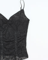Vintage Y2K 2000s Smart Set Lace Ruched Cami Top - S