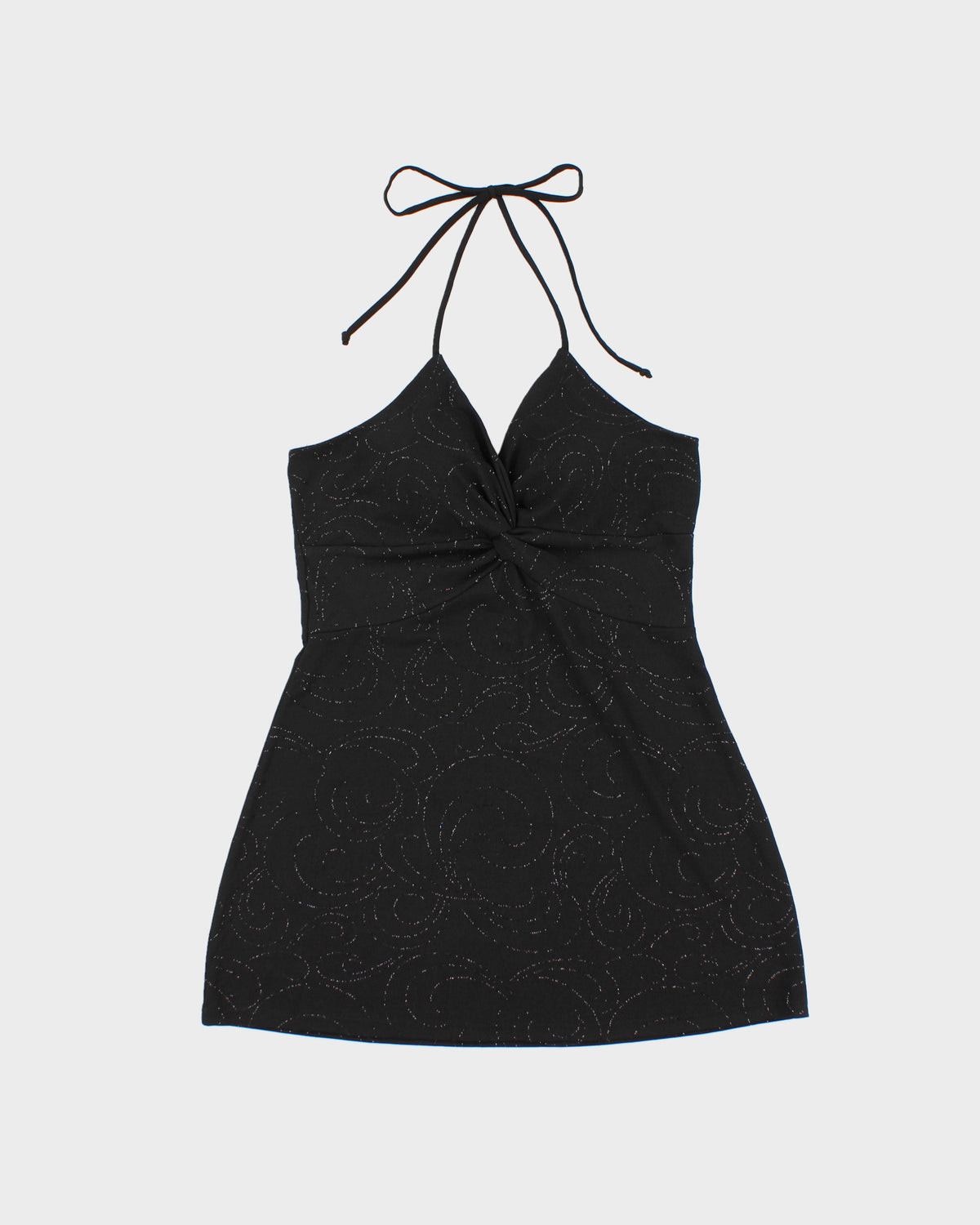 Vintage Y2K 2000s Mariposa Sparkly Swirl Pattern Halter Neck Top - S
