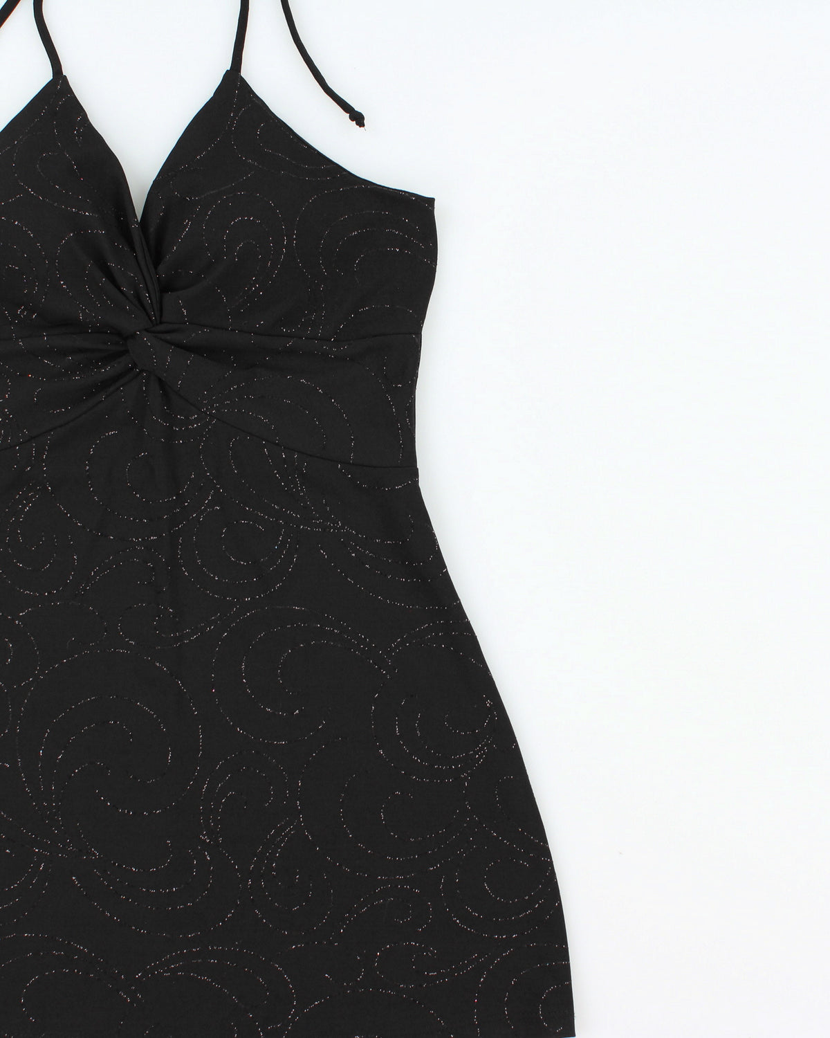 Vintage Y2K 2000s Mariposa Sparkly Swirl Pattern Halter Neck Top - S