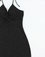 Vintage Y2K 2000s Mariposa Sparkly Swirl Pattern Halter Neck Top - S