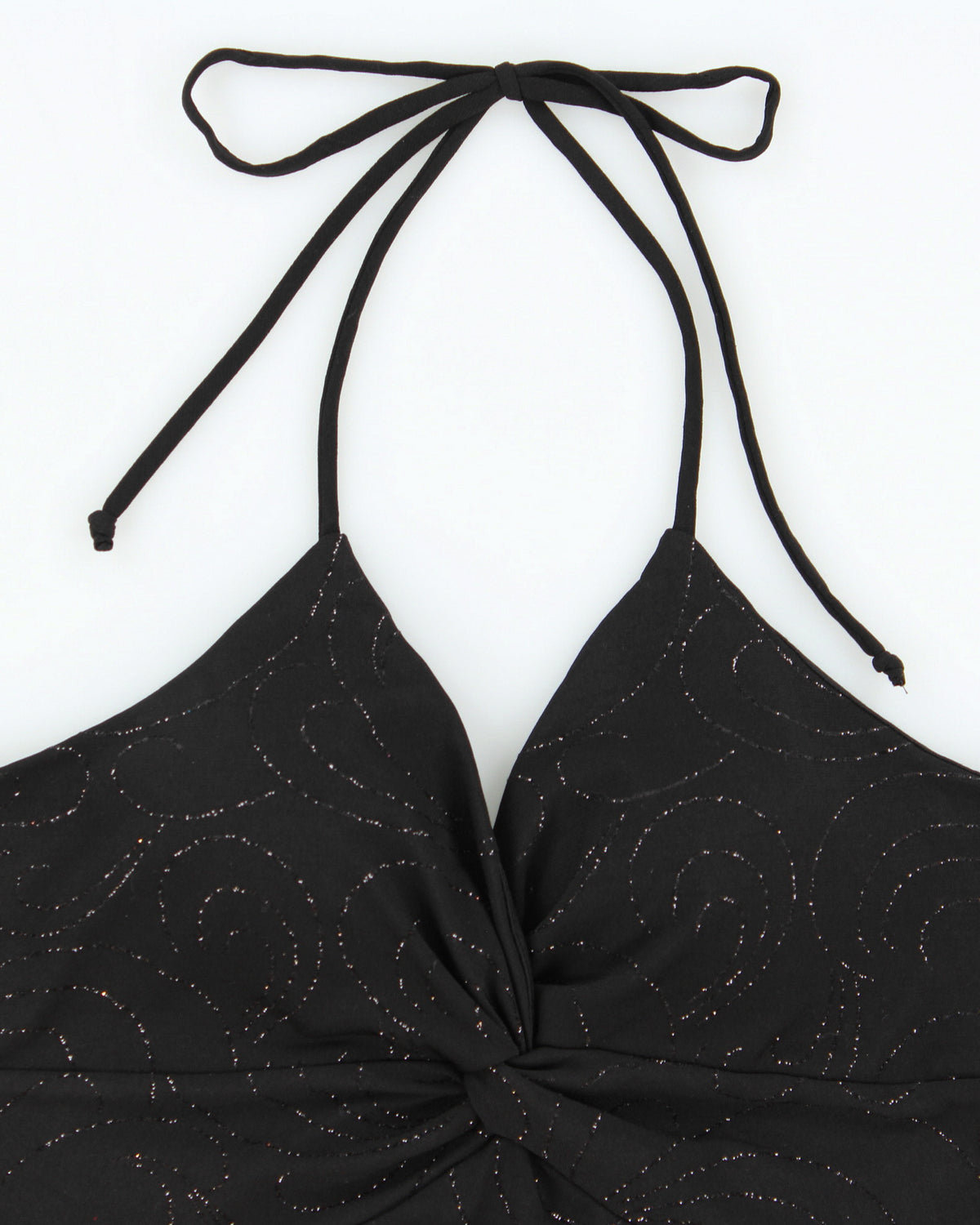 Vintage Y2K 2000s Mariposa Sparkly Swirl Pattern Halter Neck Top - S
