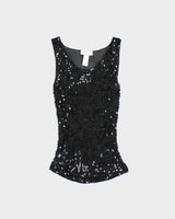 Deadstock Vintage Beechers Brook For Fairweather Crochet Sequin Top - M