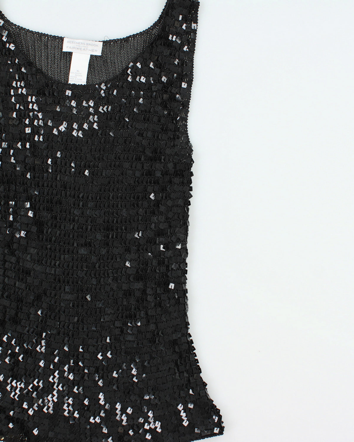 Deadstock Vintage Beechers Brook For Fairweather Crochet Sequin Top - M