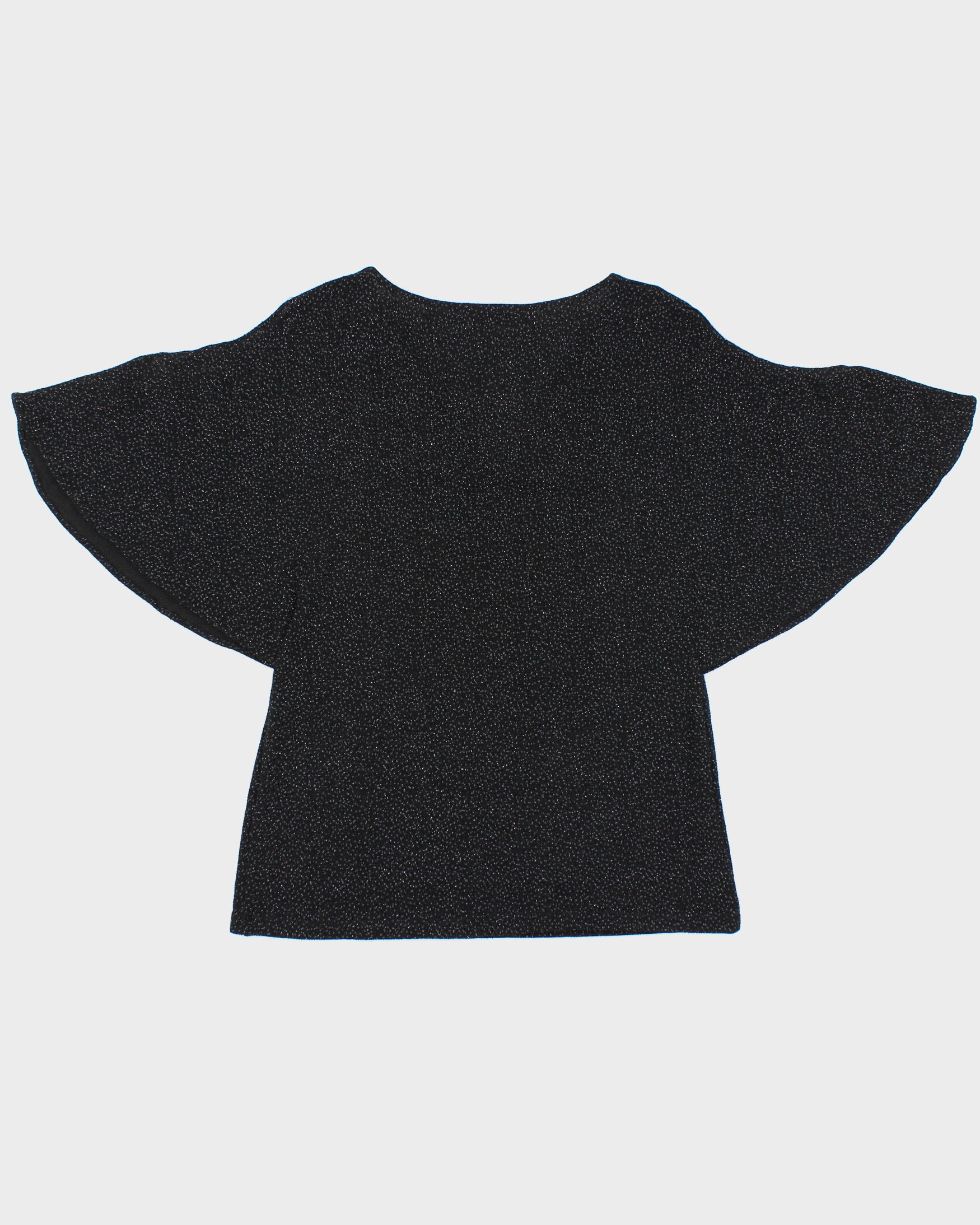 Vintage Y2K 2000s Jaques Vert Sparkly Batwing Cut-out Sleeve Top - S