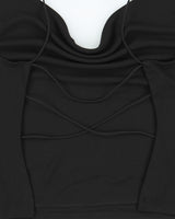 Vintage Y2K 2000s Moda International Cowl Neck Backless Top - M