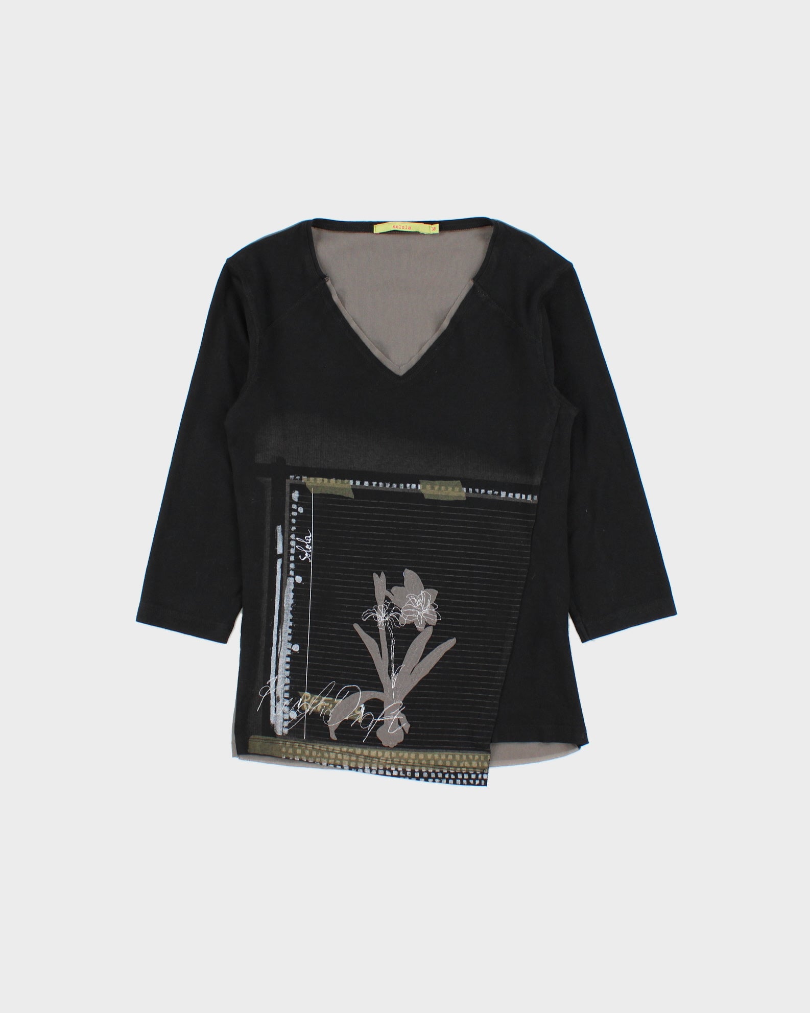 Vintage Y2K 00s Solola Black 3/4 Top - S
