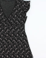 Vintage Y2K 00s Black Floral Tie-Up Camisole - M