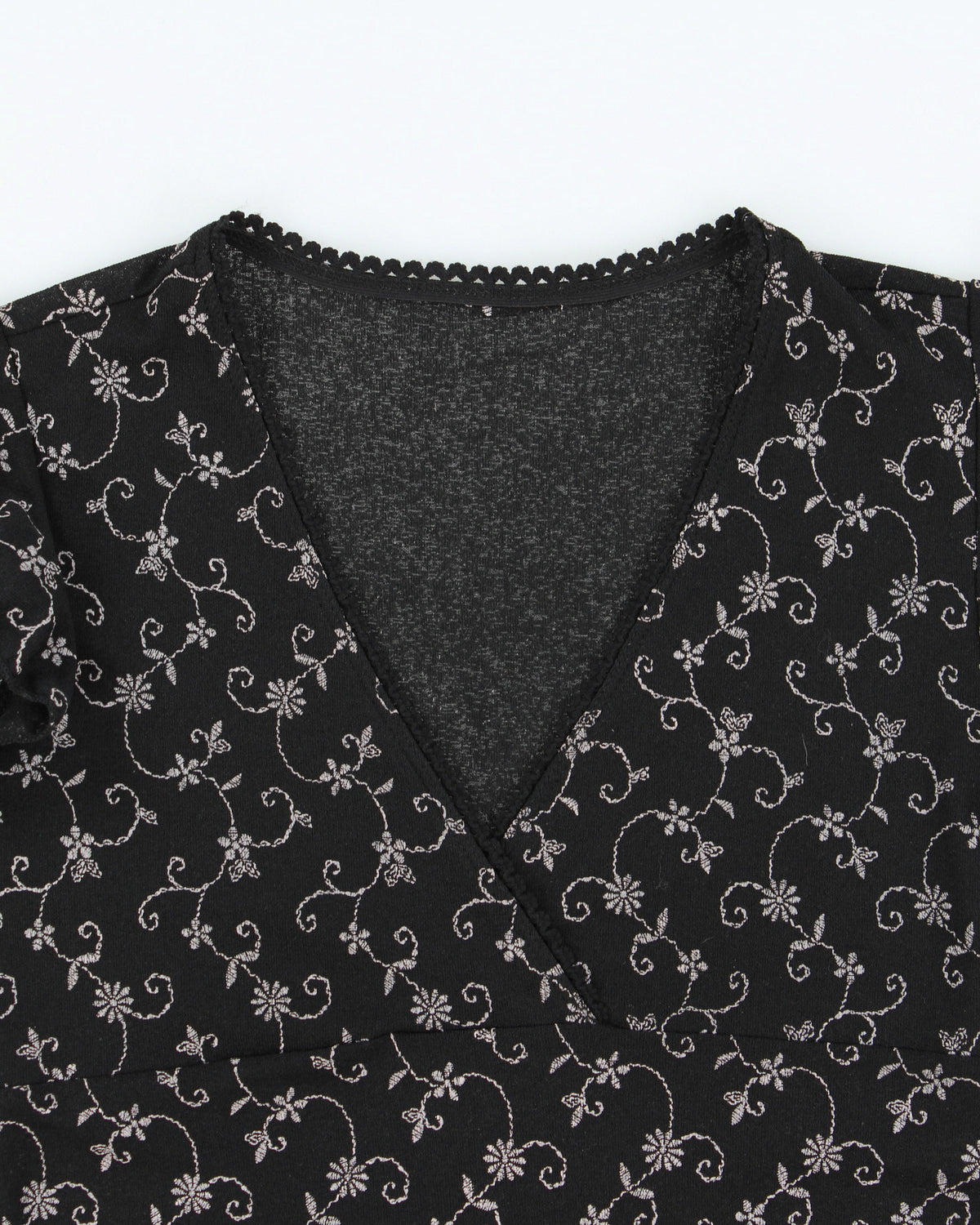 Vintage Y2K 00s Black Floral Tie-Up Camisole - M