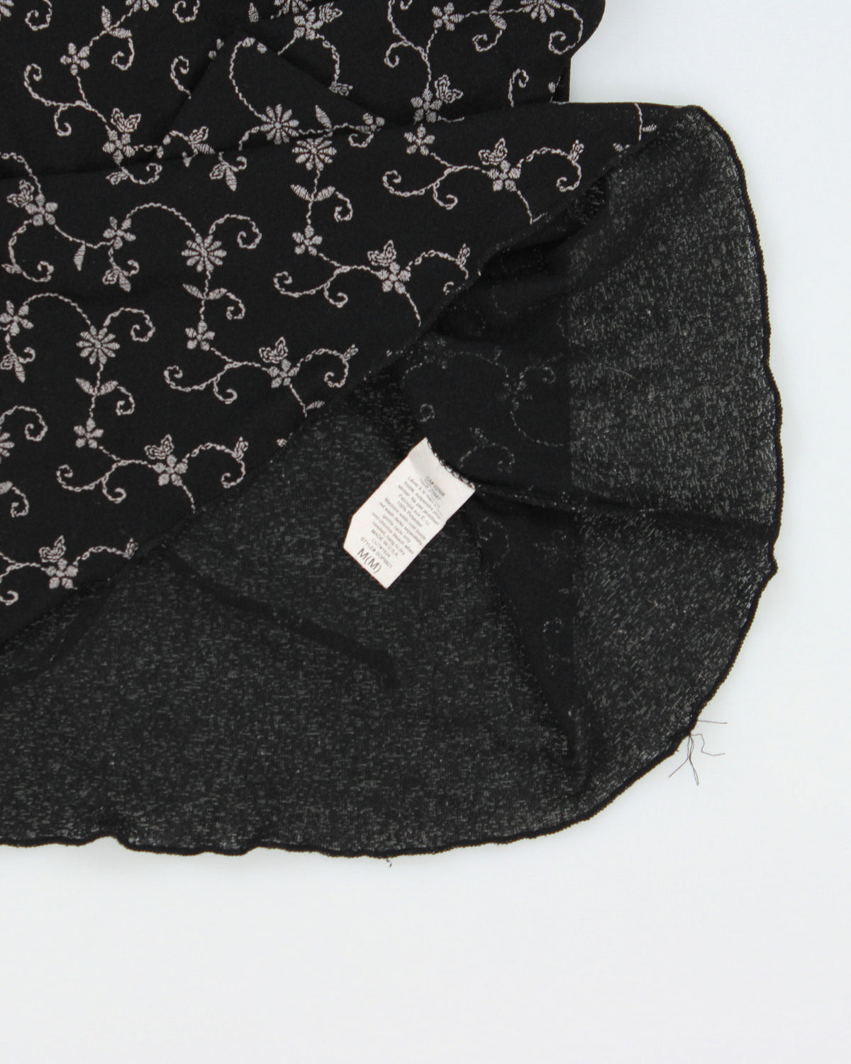 Vintage Y2K 00s Black Floral Tie-Up Camisole - M