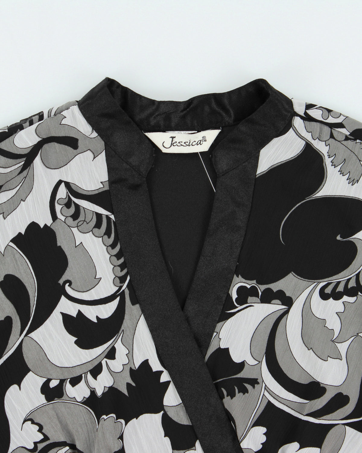 Y2K 00s Jessica Patterned Tie-Up Blouse - L