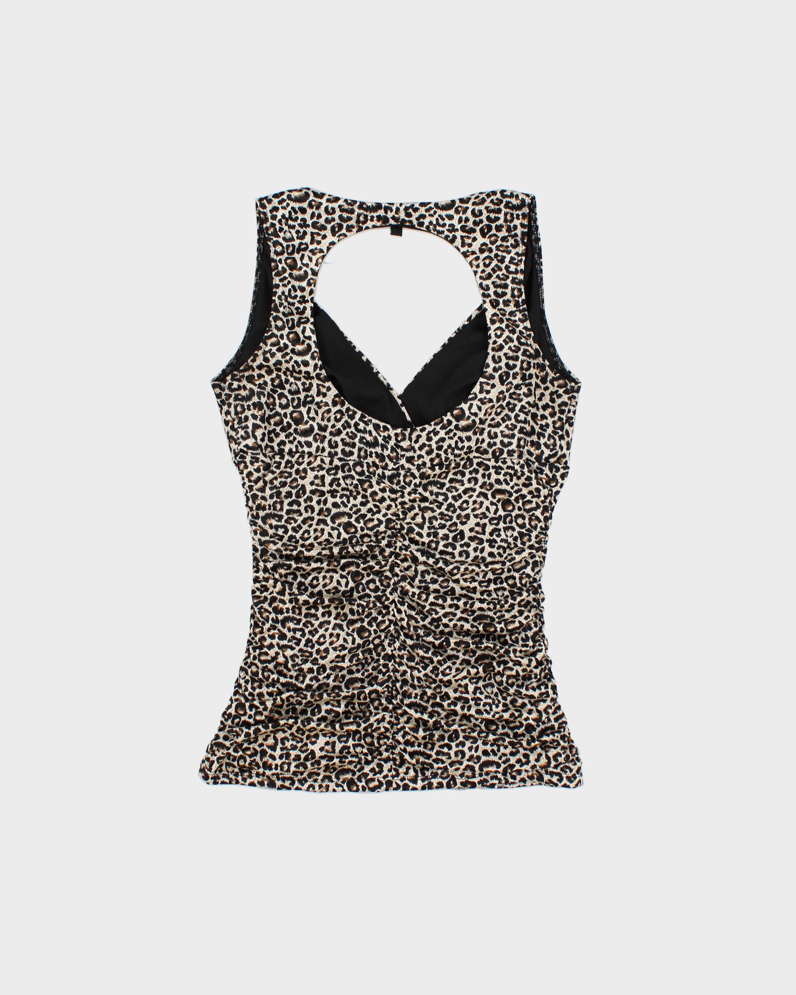 Vintage Y2K 00s Le Chateau Cheetah Print Ruched Top - S