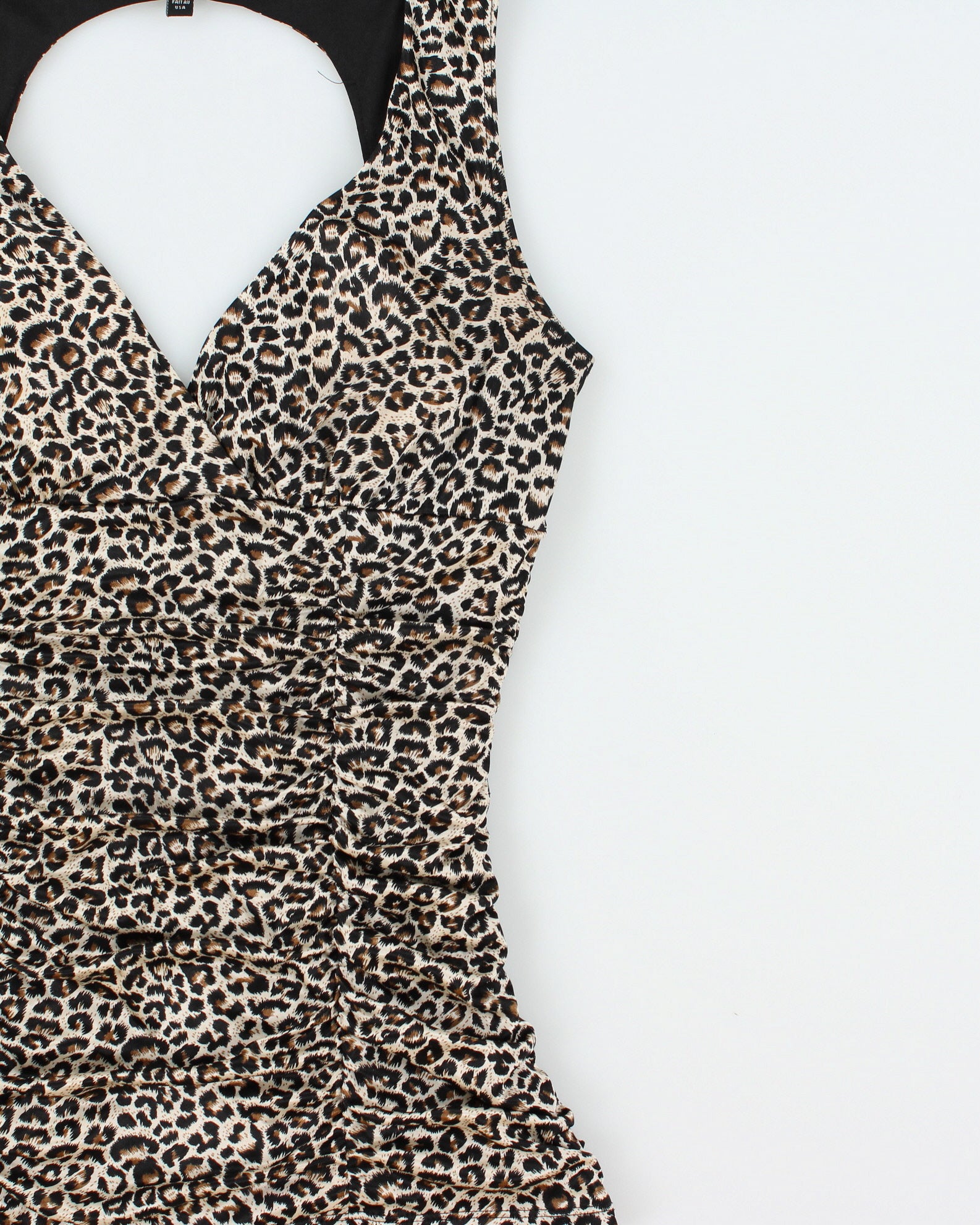 Vintage Y2K 00s Le Chateau Cheetah Print Ruched Top - S