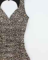 Vintage Y2K 00s Le Chateau Cheetah Print Ruched Top - S