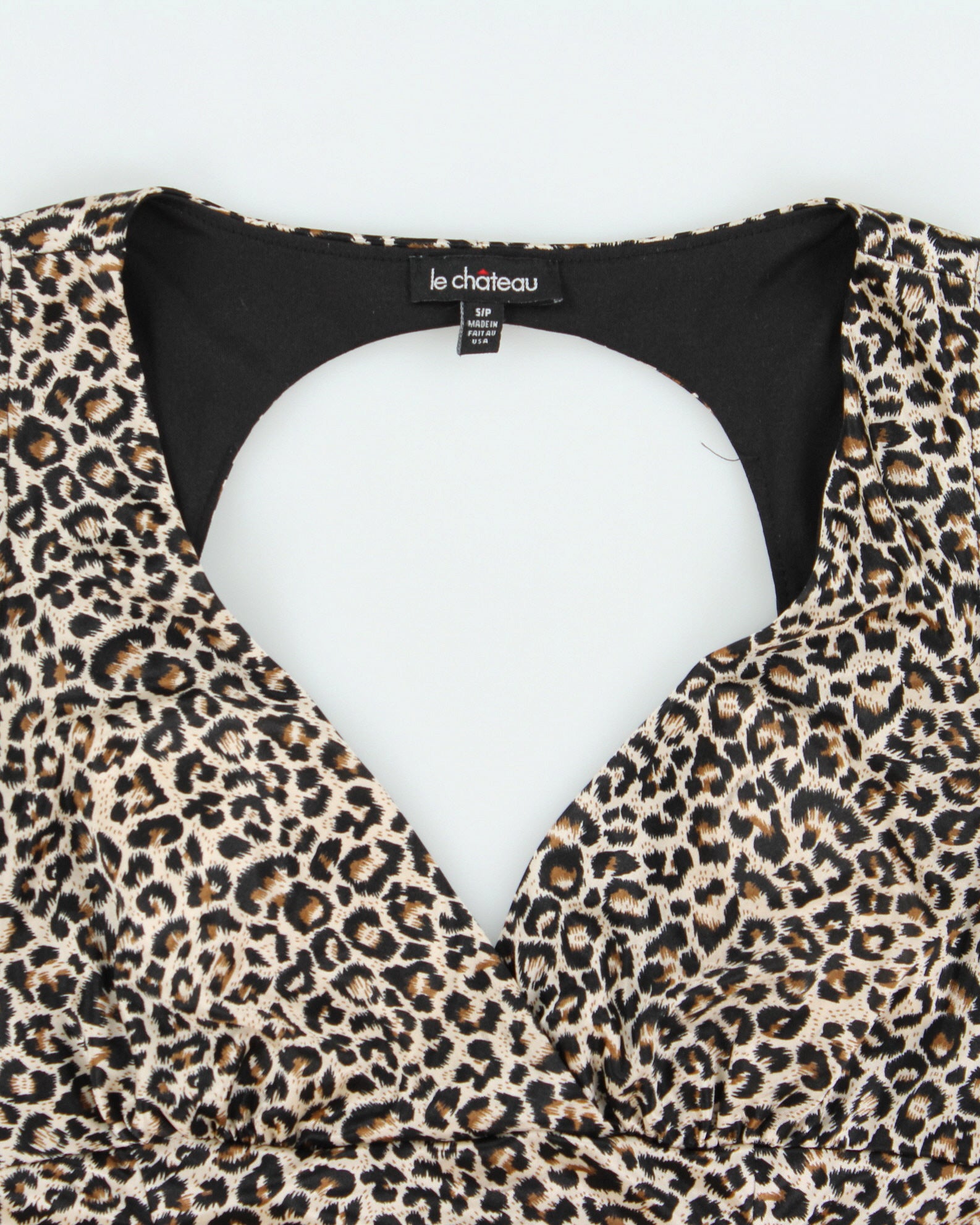 Vintage Y2K 00s Le Chateau Cheetah Print Ruched Top - S