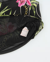 Vintage 1990s Joseph Ribkoff Double Layer Mesh Floral Cami - M