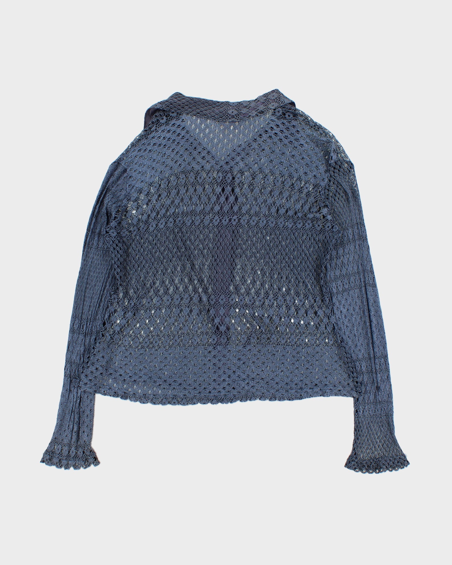 Vintage 1990s Crochet Button Up Blouse - M