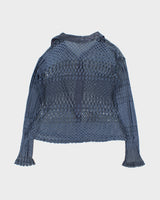 Vintage 1990s Crochet Button Up Blouse - M