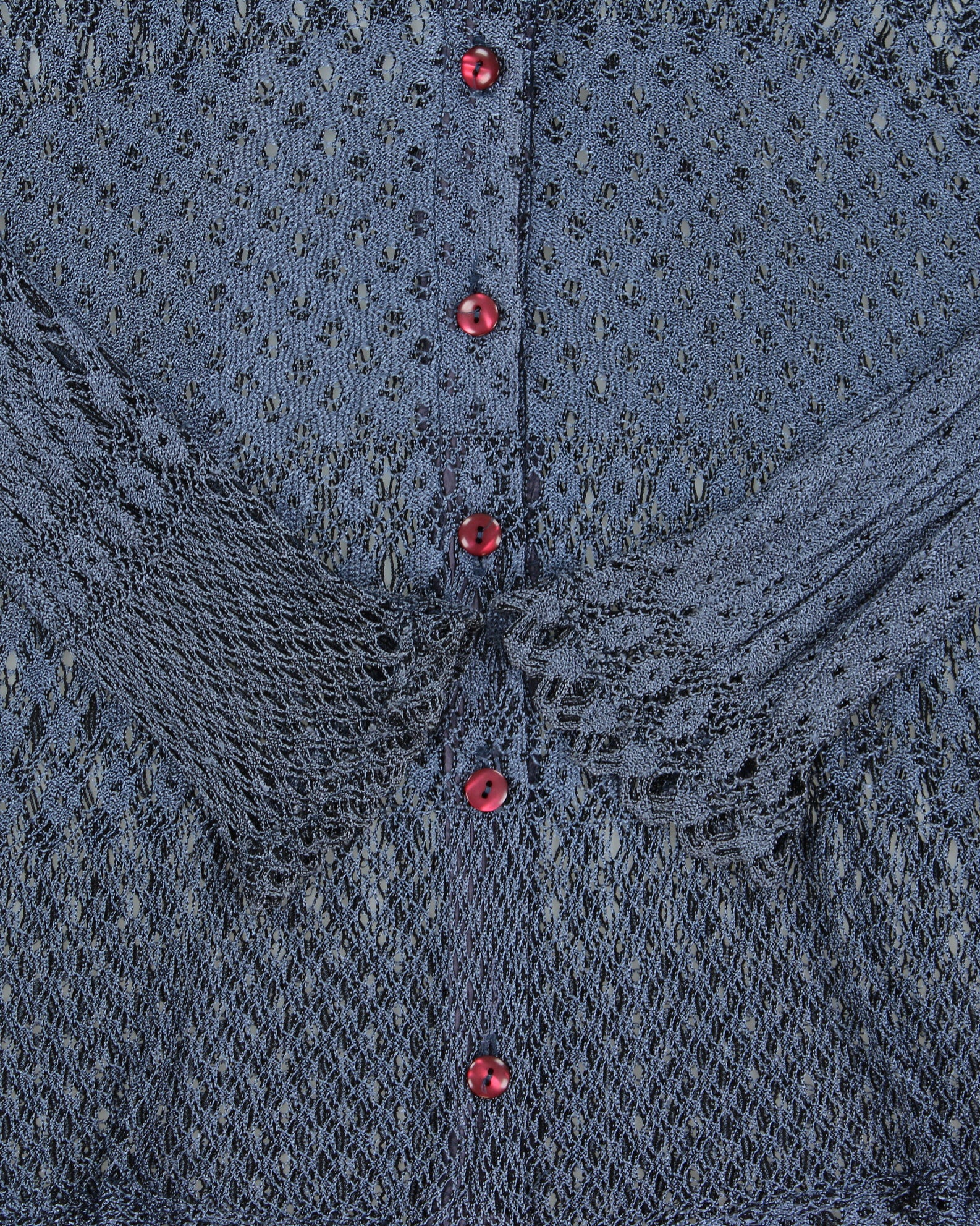 Vintage 1990s Crochet Button Up Blouse - M