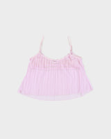 Vintage Y2K 2000s La Senza Pleated Mesh Cami Top - L