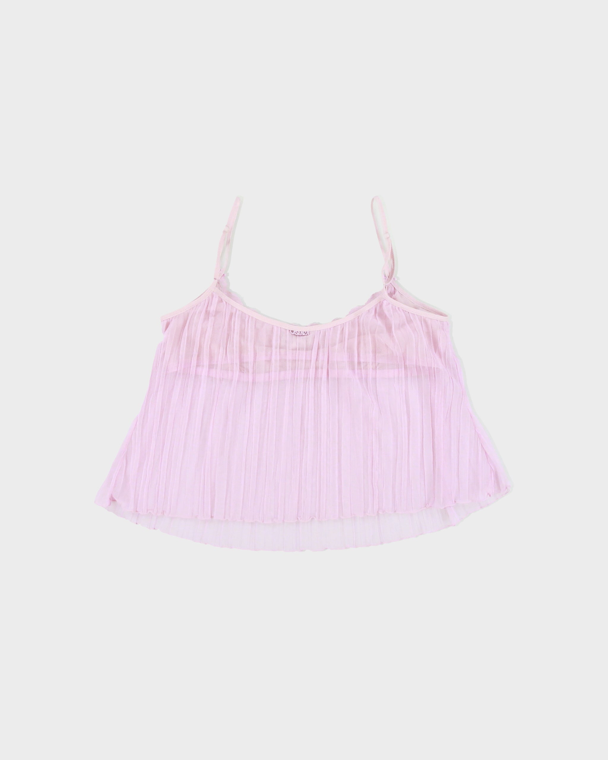Vintage Y2K 2000s La Senza Pleated Mesh Cami Top - L