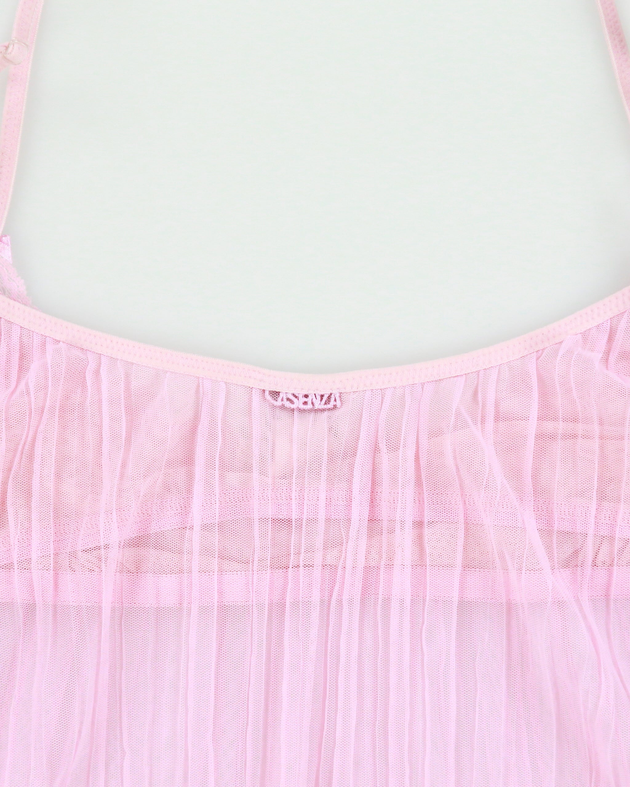Vintage Y2K 2000s La Senza Pleated Mesh Cami Top - L