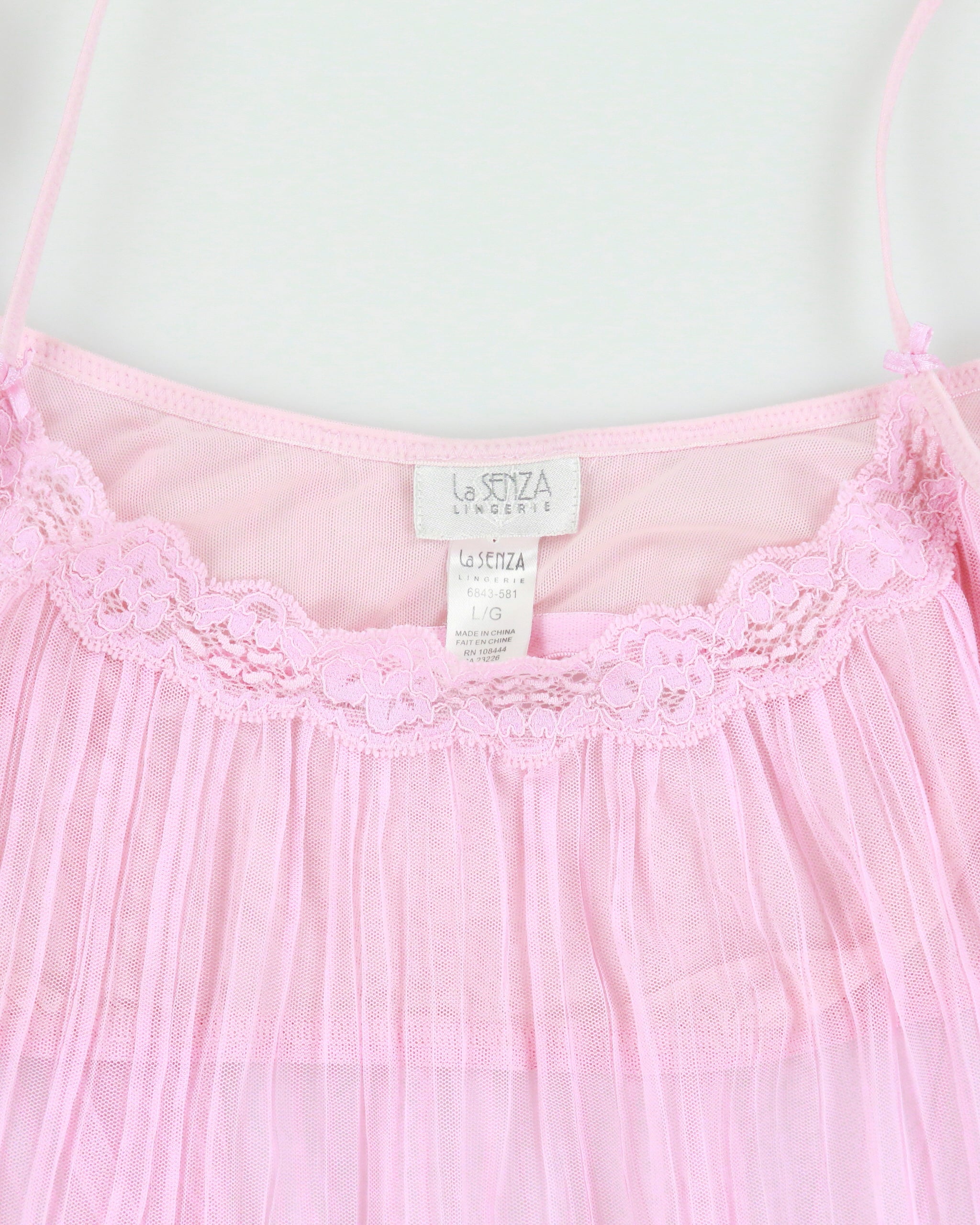 Vintage Y2K 2000s La Senza Pleated Mesh Cami Top - L