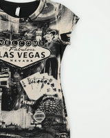 Vintage Y2K 2000s Reserved All Over Las Vegas Print T-Shirt - S