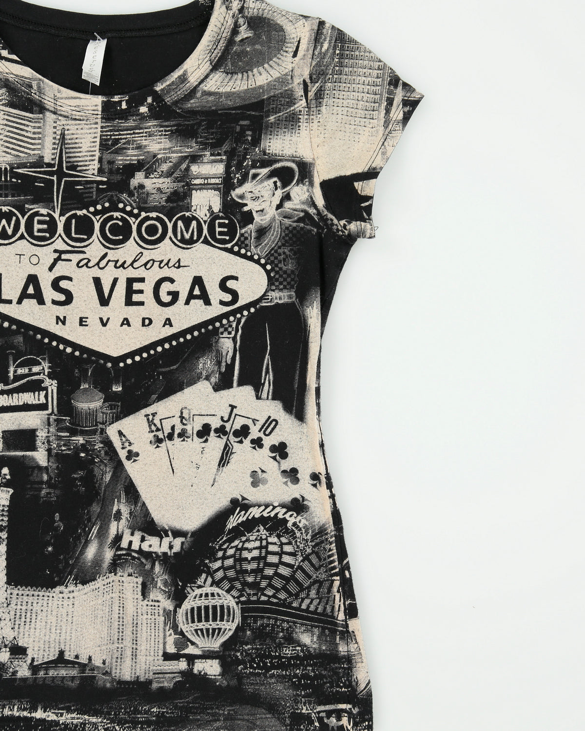 Vintage Y2K 2000s Reserved All Over Las Vegas Print T-Shirt - S